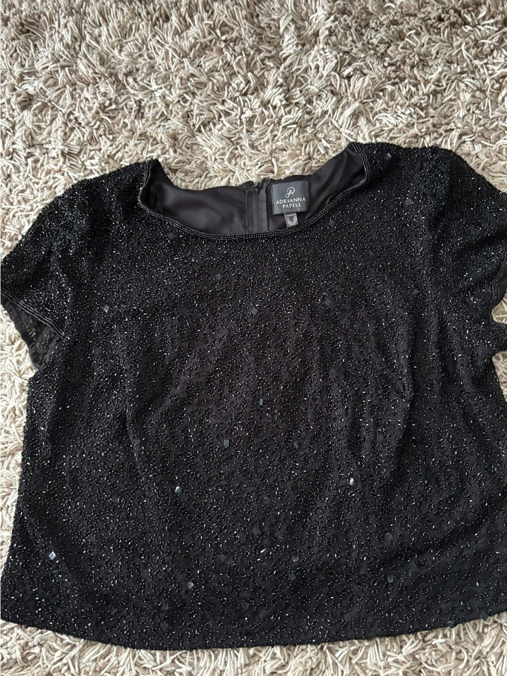 Black Sequin Top formal dress top